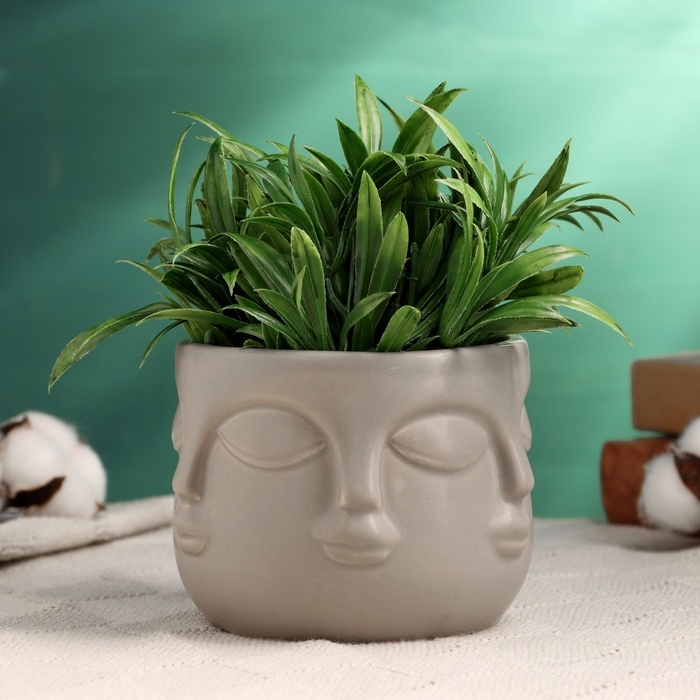 Кашпо  Кашпо "Многоликий" бежевое, 12х12х9см