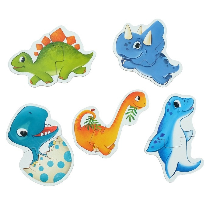 Макси-пазлы «Малыши-динозавры», 5 пазлов, 10 деталей Макси-пазлы «Малыши-динозавры», 5 пазлов, 10 деталей