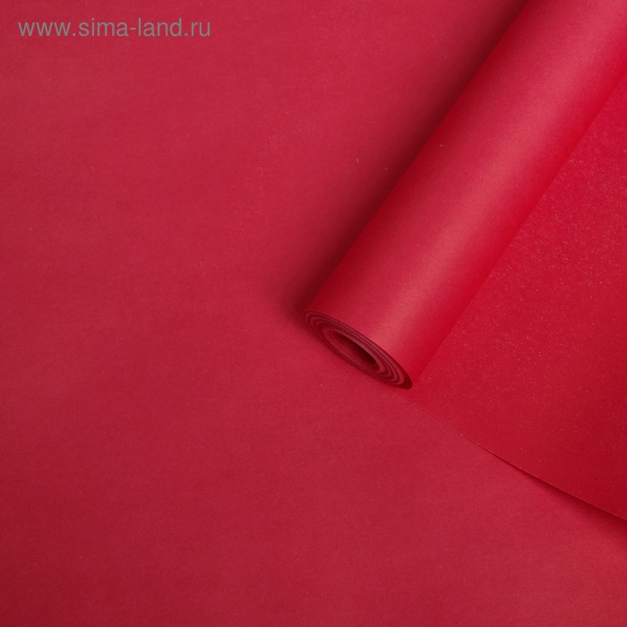 Бумага упаковочная крафт двусторонняя, малиновый, 0,5 х 10 м, 70 г/м² /м2 Бумага упаковочная крафт двусторонняя, малиновый, 0,5 х 10 м, 70 г/м² /м2