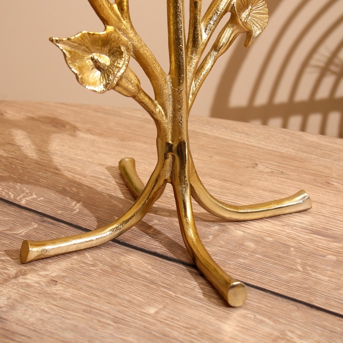 Подсвечник на 5 свечей  Подсвечник на 5 свечей "Цветы" алюминий 47х25х46 см