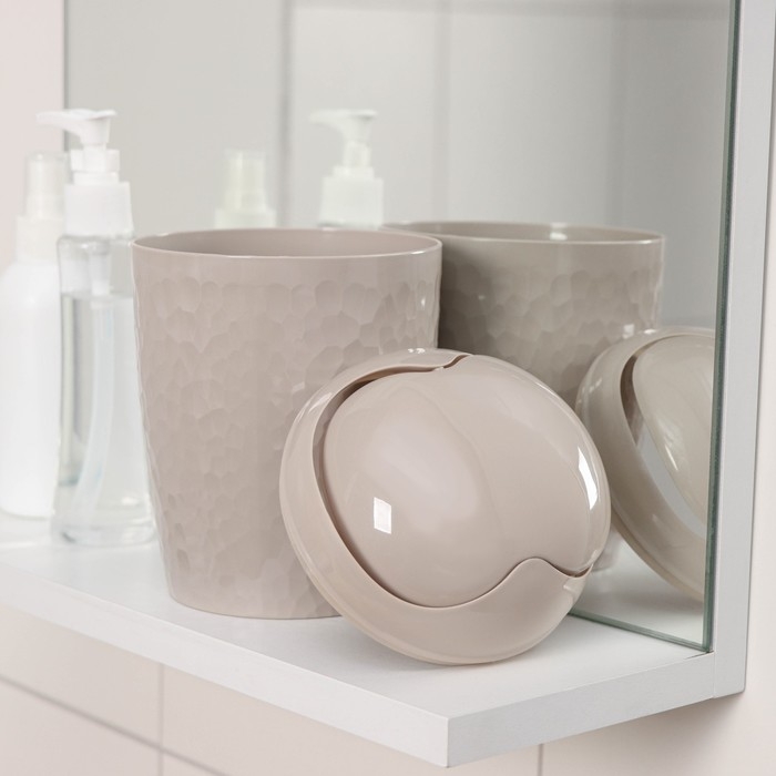 Контейнер для мусора настольный Tule, 1 л, d=11.2 см, h=17.5 см, цвет бежевый Контейнер для мусора настольный Tule, 1 л, d=11.2 см, h=17.5 см, цвет бежевый