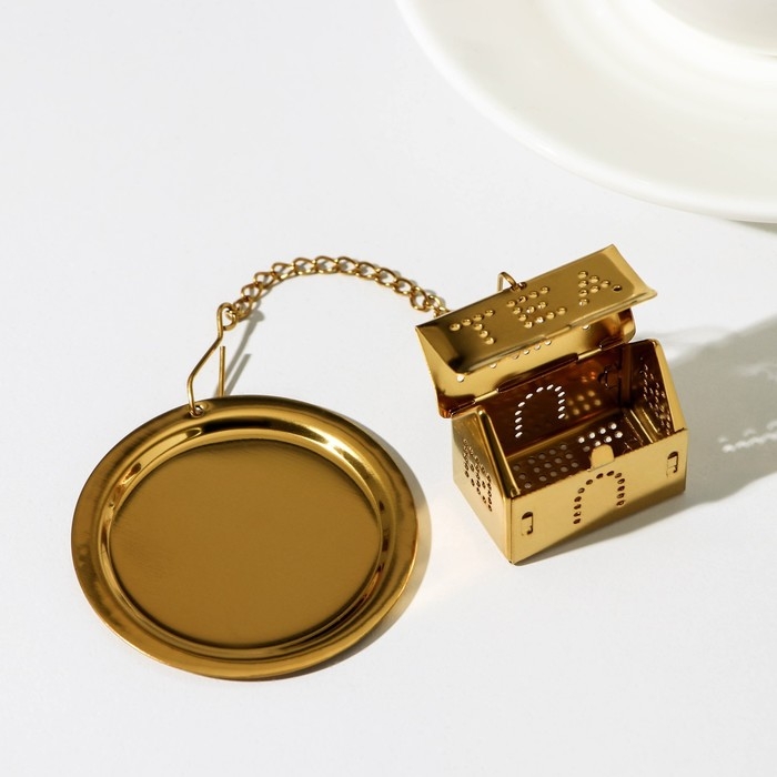 Сито для чая Goldie, домик, цвет золотой Сито для чая Goldie, домик, цвет золотой