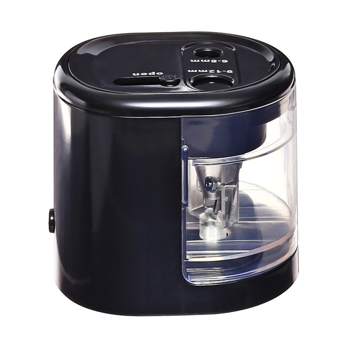 Точилка электрическая 2 отверстия Berlingo Power TX, с контейнером, чёрная Точилка электрическая 2 отверстия Berlingo Power TX, с контейнером, чёрная