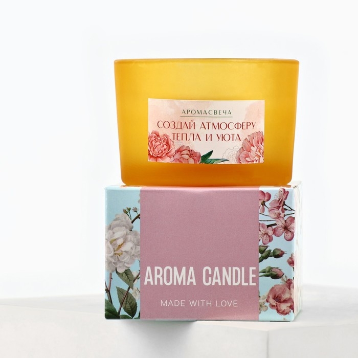 Свеча ароматическая в стекле «Создай атмосферу» с натуральными камнями: цветы, 6,8 х 5 см. Свеча ароматическая в стекле «Создай атмосферу» с натуральными камнями: цветы, 6,8 х 5 см.