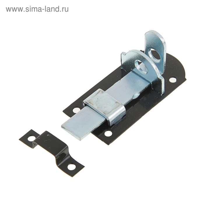 Задвижка дверная ЗД 008, 75 мм, под навесной замок, черный Задвижка дверная ЗД 008, 75 мм, под навесной замок, черный