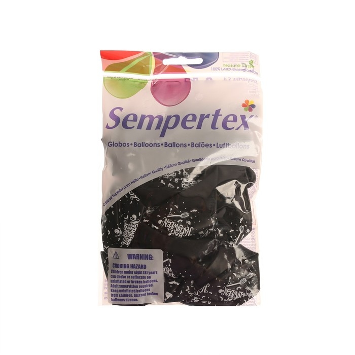 Воздушный шар латексный 12 Воздушный шар латексный 12" «Хеллоуин», пастель, цвет чёрный, 15 шт.