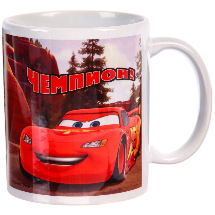 Кружка сублимация, 350 мл Кружка сублимация, 350 мл "Чемпион", Тачки МИКС