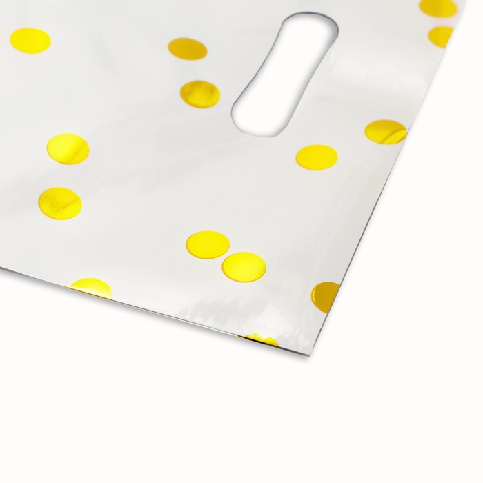 Набор подарочных пакетов, металлизированныей, Набор подарочных пакетов, металлизированныей, "Горох" белый 17х25 см , 20 микрон 10 шт набор