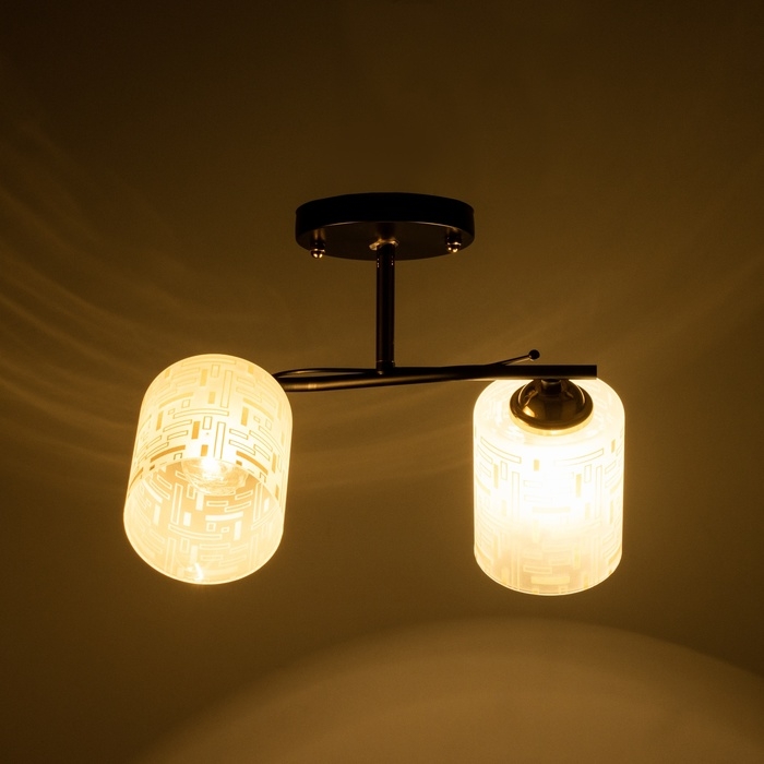 Люстра Люстра "Ассела" 2хЕ27 40Вт черно-золотой 46х20х27 см