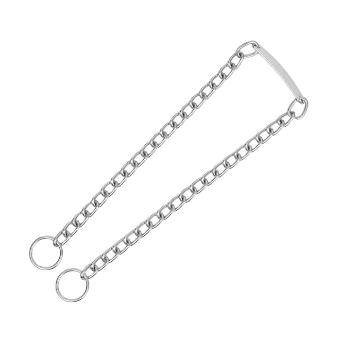 Ошейник - удавка с табличкой под гравировку, 50 см, толщина проволоки 2,5 мм Ошейник - удавка с табличкой под гравировку, 50 см, толщина проволоки 2,5 мм