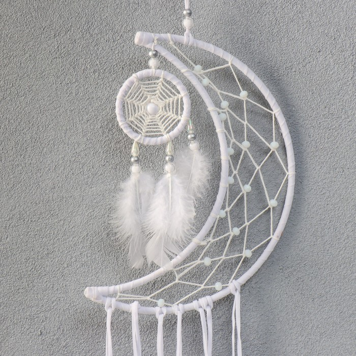 Ловец снов двойной Ловец снов двойной "Месяц" белый d=5 см, d=20 см 75х20 см