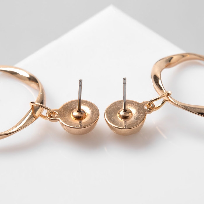 Серьги с жемчугом «Нежность» круг с бусиной, цвет белый в золоте Серьги с жемчугом «Нежность» круг с бусиной, цвет белый в золоте