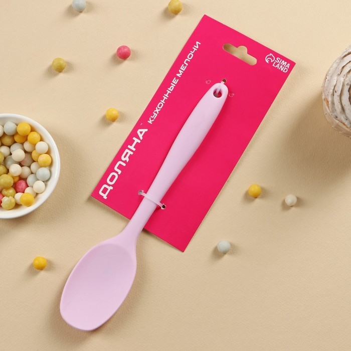 Ложка гарнирная Доляна «Винфор», силикон, 20,7 см, цвет МИКС Ложка гарнирная Доляна «Винфор», силикон, 20,7 см, цвет МИКС