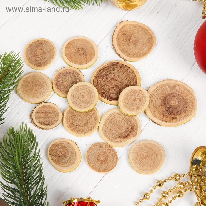 Новогодний декор «Спилы», размер спилов: от 2 до 14 см Новогодний декор «Спилы», размер спилов: от 2 до 14 см