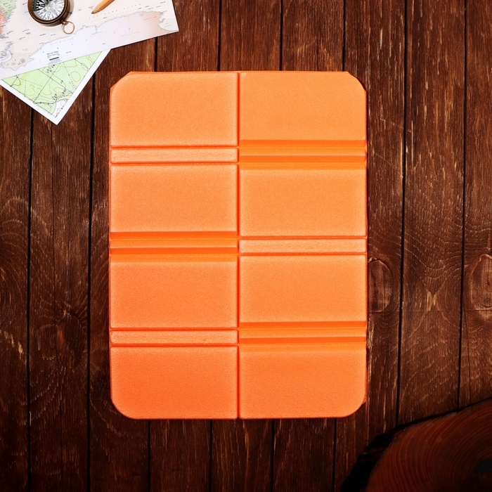 Коврик туристический складной «У костра», 38 х 27 см, цвет оранжевый Коврик туристический складной «У костра», 38 х 27 см, цвет оранжевый