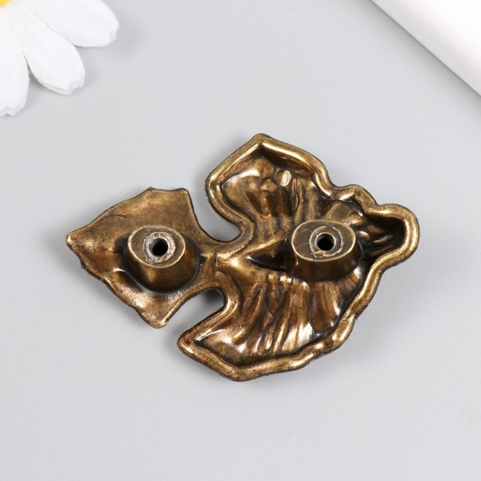 Ручка для шкатулки латунь Ручка для шкатулки латунь "Экзотические листья" набор 2 шт 5х7х2 см