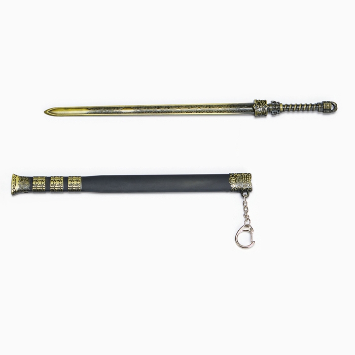 Сувенирное оружие подвесное мини Сувенирное оружие подвесное мини "Меч в стиле аниме", брелок, 28 см, чёрный с золотом