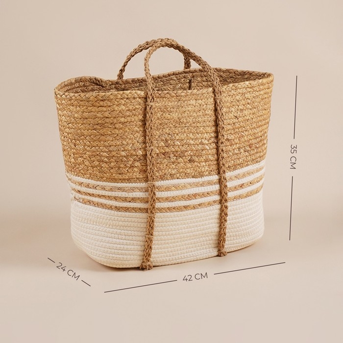 Корзина для белья плетеная SL Home Orden, хлопок, гиацинт, 42×24×35 см Корзина для белья плетеная SL Home Orden, хлопок, гиацинт, 42×24×35 см