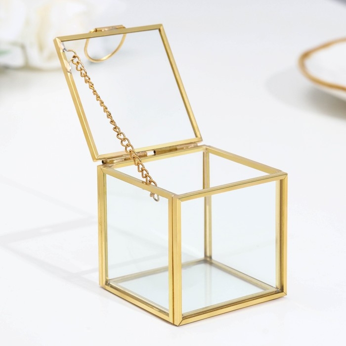 Шкатулка для колец Шкатулка для колец "Куб", 6х6х6 см, стекло