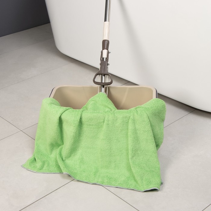 Тряпка для пола Raccoon, 250 г/м², 60×80 см, микрофибра, с оверлоком, 1 шт, цвет зеленый Тряпка для пола Raccoon, 250 г/м², 60×80 см, микрофибра, с оверлоком, 1 шт, цвет зеленый