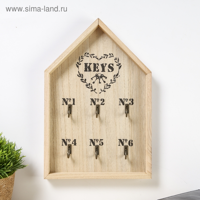 Крючки декоративные 6 крючков Крючки декоративные 6 крючков "Домик с ключами" 30х20х2,6 см