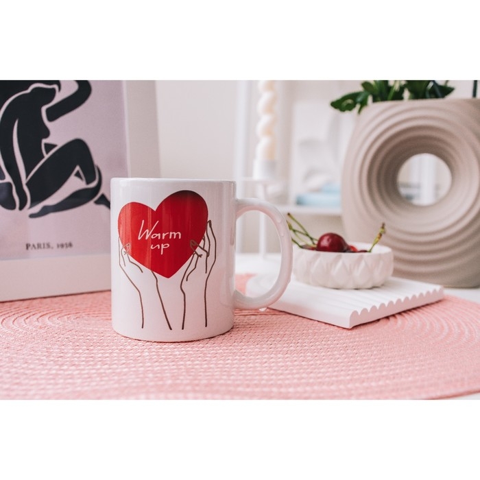 Кружка - хамелеон керамическая Доляна Warm up, 350 мл, цвет белый Кружка - хамелеон керамическая Доляна Warm up, 350 мл, цвет белый