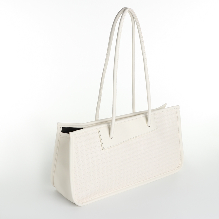 Сумка женская тоут на молнии, цвет белый