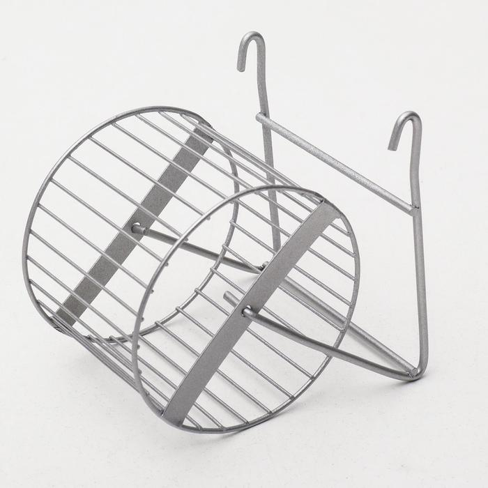 Колесо для грызунов металлическое, перекладины, 9 см, хром Колесо для грызунов металлическое, перекладины, 9 см, хром