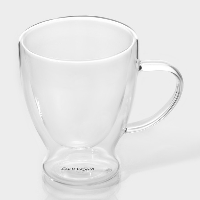 Набор стеклянных кружек с двойными стенками Magistro «Капучино», 300 мл, 12×9×11 см, 2 шт Набор стеклянных кружек с двойными стенками Magistro «Капучино», 300 мл, 12×9×11 см, 2 шт