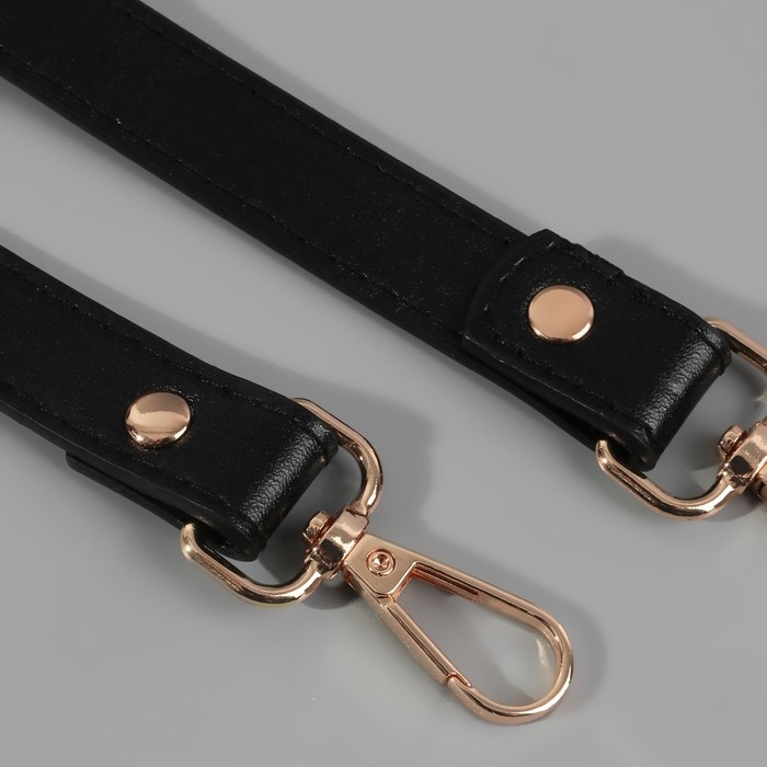 Ручка для сумки, с карабинами, 60 ± 1 см × 2 см, цвет чёрный Ручка для сумки, с карабинами, 60 ± 1 см × 2 см, цвет чёрный