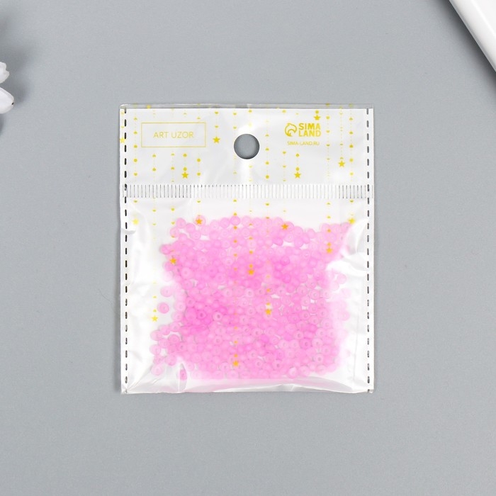 Бисер стекло 8/0  Бисер стекло 8/0 "Матовый полупрозрачный. Розовый зефир" 10 гр