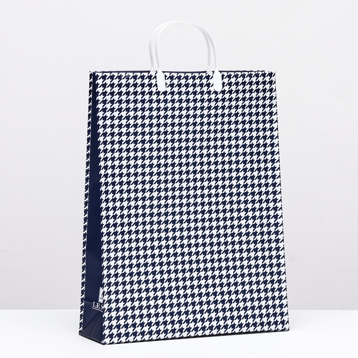 Пакет  Пакет "Синяя клетка", мягкий пластик, 41 x 32 см, 120 мкм