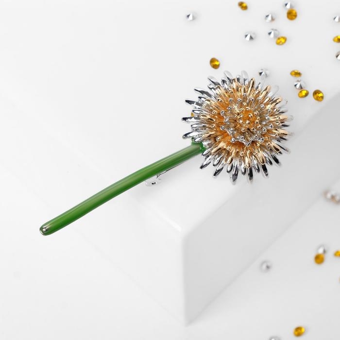 Брошь «Цветок» одуванчик, цветная в золоте Брошь «Цветок» одуванчик, цветная в золоте