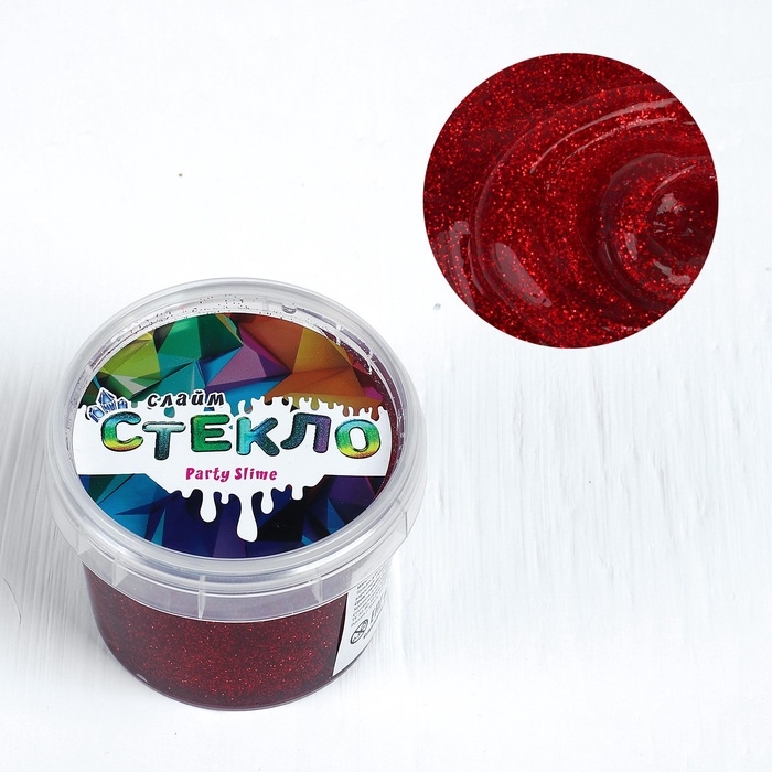 Слайм «Стекло» с красными блёстками, 90 г Слайм «Стекло» с красными блёстками, 90 г