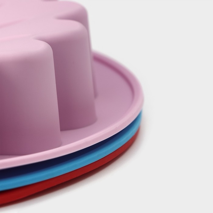 Форма для выпечки Доляна «Гербера», силикон, d=23 см (внутр. d=19 см), цвет МИКС Форма для выпечки Доляна «Гербера», силикон, d=23 см (внутр. d=19 см), цвет МИКС