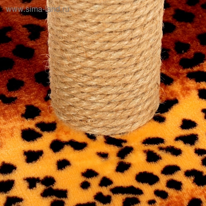 Когтеточка  Когтеточка "Столбик" с площадкой и игрушкой,  30 х 52 см, джут,  микс цветов