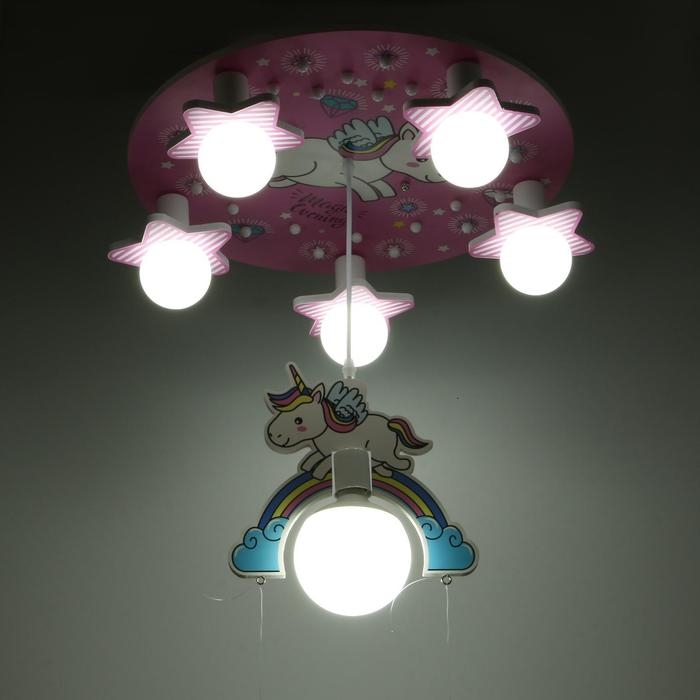 Люстра 86207/6 E27 40Вт розовый-белый 50х50х24 см BayerLux