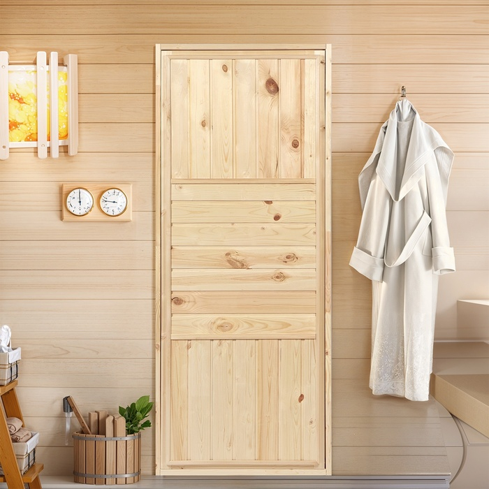 Дверь для бани и сауны ХВОЯ 170х70 см Дверь для бани и сауны ХВОЯ 170х70 см