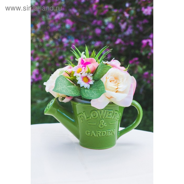 Кашпо Кашпо "Лейка Элегант" зеленая, 12х20х10см