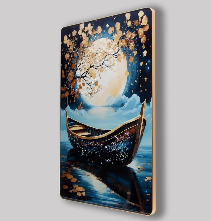 Картина акрил  Картина акрил "Лодка под луной" 60х39,5 см