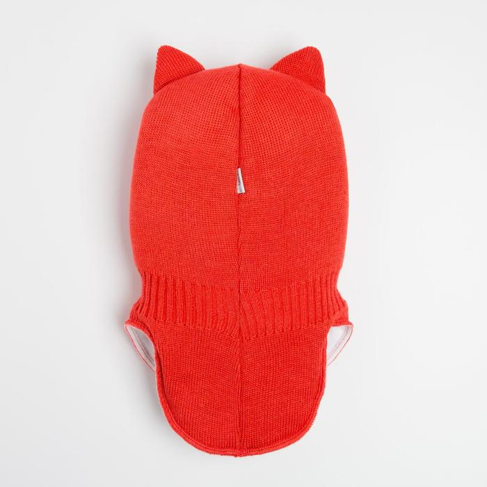 Шлем-капор для девочки, цвет коралловый, размер 50-52 Шлем-капор для девочки, цвет коралловый, размер 50-52