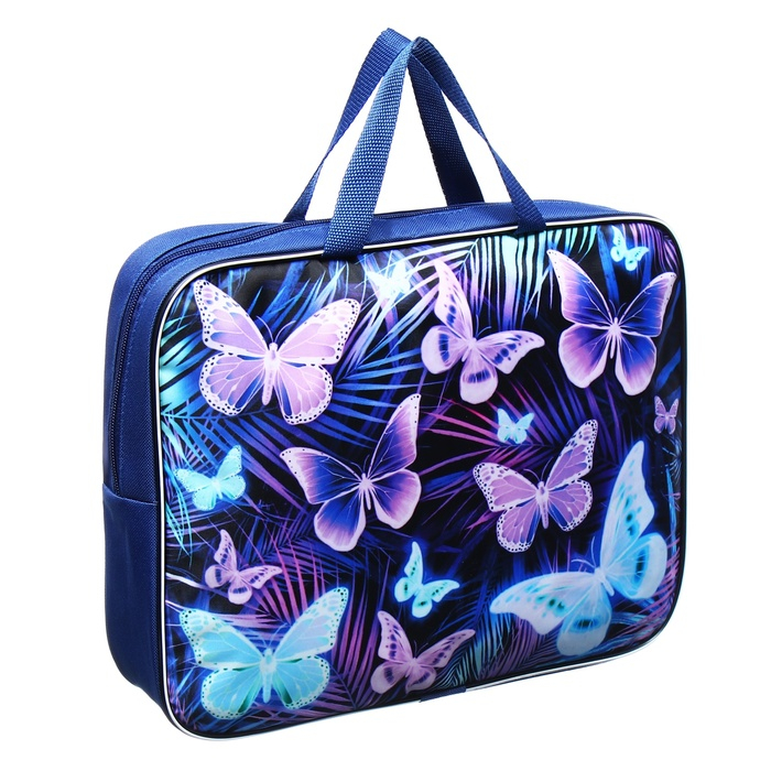 Папка с ручками текстильная А4, 350 х 270 х 70 мм, Calligrata Папка с ручками текстильная А4, 350 х 270 х 70 мм, Calligrata "Бабочки"