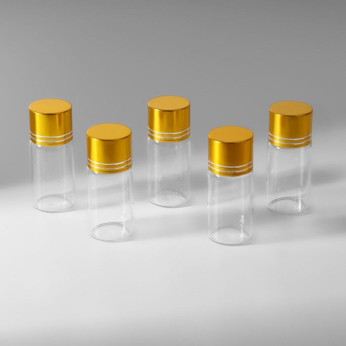 Баночки для хранения бисера, d = 2,2 × 5 см, 5 шт Баночки для хранения бисера, d = 2,2 × 5 см, 5 шт