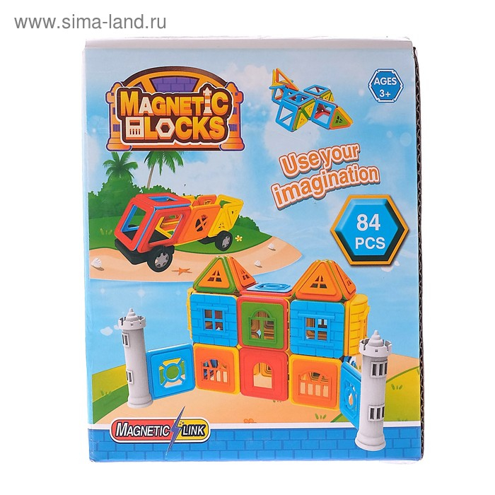 Конструктор магнитный «Домик», 84 детали Конструктор магнитный «Домик», 84 детали
