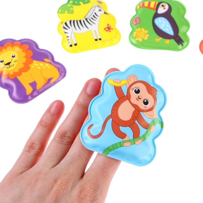 Игрушки для ванны «Путешествие в Африку» книжка и пальчиковый театр, Крошка Я Игрушки для ванны «Путешествие в Африку» книжка и пальчиковый театр, Крошка Я