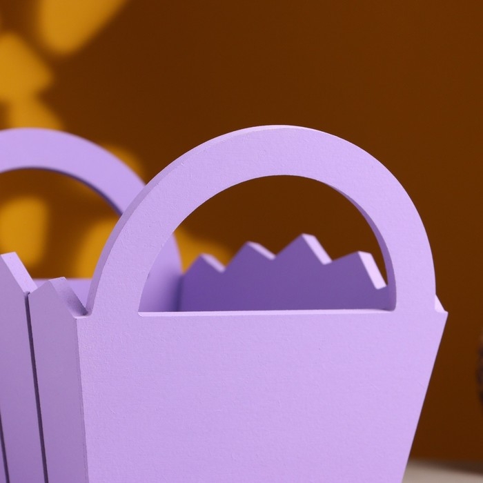 Кашпо деревянное 25×16×17 см "Мария", ручки боковые, МДФ, Фиолетовый