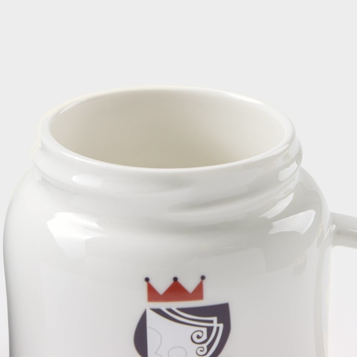 Набор кружек керамических &laquo;Король и королева&raquo;, 2 предмета: 380 мл, цвет чёрный и белый