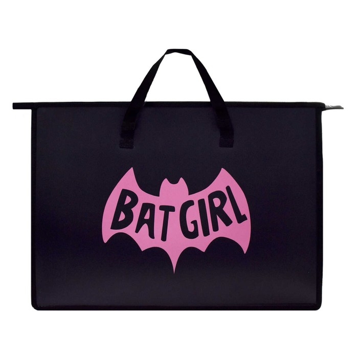 Папка для чертежей и рисунков А3, 450 х 330 х 90 мм, с ручками, пластиковая, молния сверху, Феникс  Папка для чертежей и рисунков А3, 450 х 330 х 90 мм, с ручками, пластиковая, молния сверху, Феникс "Летучая мышь"