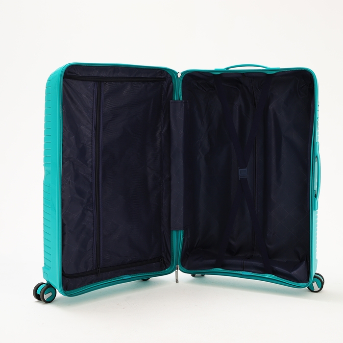 Чемодан большой 100 л (L), отдел на молнии, кодовый замок, 4 колеса, цвет бирюзовый Чемодан большой 100 л (L), отдел на молнии, кодовый замок, 4 колеса, цвет бирюзовый
