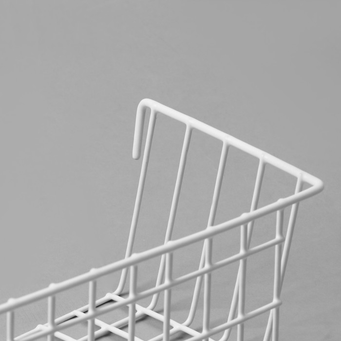 Корзина на сетку, 38,5×13×9,5 см, цвет белый Корзина на сетку, 38,5×13×9,5 см, цвет белый